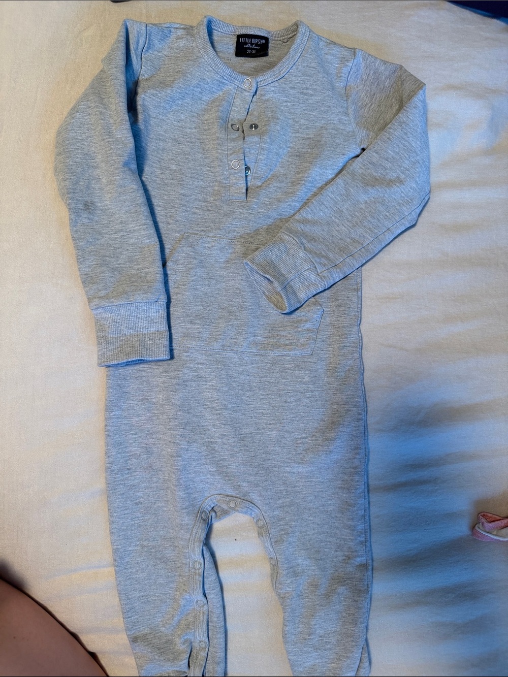 Little Bipsy Heather Gray Long-Sleeve Baby Footie